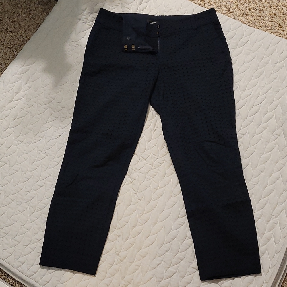 Patterned LOFT ankle dress pants